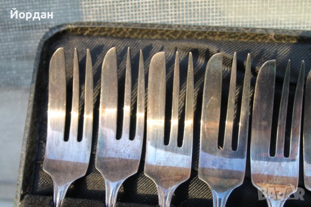 Посребрени англииски вилички за сладко, снимка 7 - Антикварни и старинни предмети - 38552156