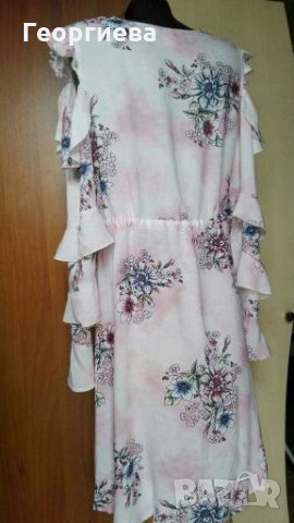 Нова рокля на цветя, с отворени рамена👗🍀L,XL👗🍀арт.451, снимка 3 - Рокли - 29139315