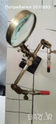 Стара лупа с държачи и щипки с чупещи се рамена., снимка 2 - Друга електроника - 54158668