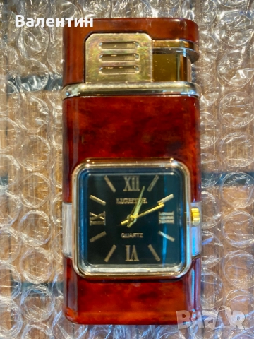 Газова ветроустойчива запалка с часовник. 4 цвята. Подарък. Сувенир., снимка 6 - Запалки - 52846876