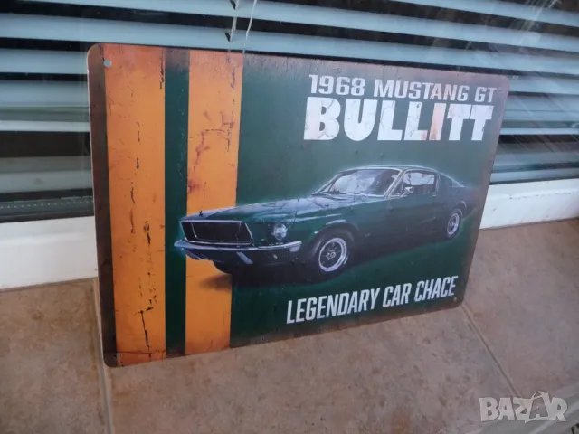 Метална табела кола 1968 Mustang GT BULLIT мустанг куршум бърза готина, снимка 2 - Декорация за дома - 49066611