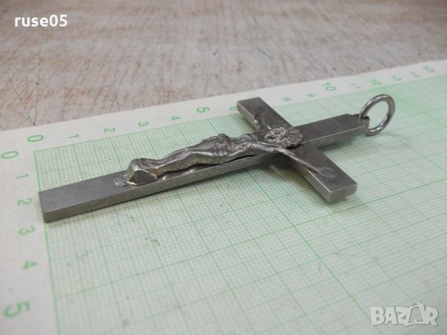 Кръст с разпятието от бял метал - 27,67 гр., снимка 3 - Други ценни предмети - 29810497