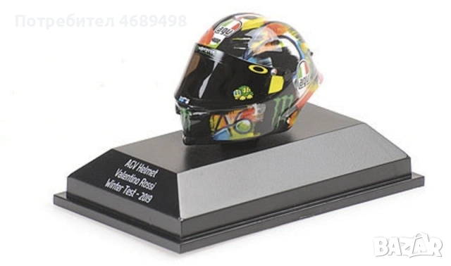Valentino Rossi Winter Test 2019 шлем реплика 1:8 – колекционерски MotoGP модел