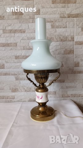 Стара нощна лампа - СССР - месинг и стъкло - №47, снимка 6 - Антикварни и старинни предмети - 44254954