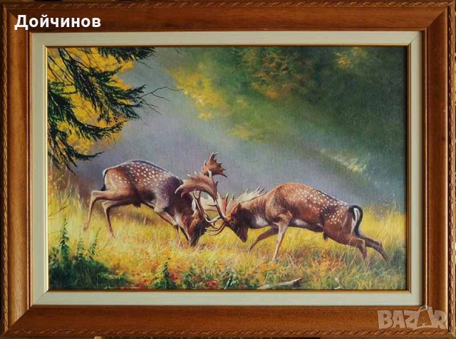 Елени лопатари, борба, рамкирана картина