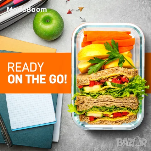 Комплект стъклени купи с пластмасов капак - 3броя, снимка 2 - Други - 48817071