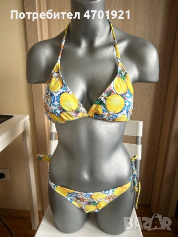 Дамски бански на лимони от две части , снимка 2 - Бански костюми - 53042054