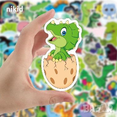 3 вид 50 бр Динозавър динозавърчета динозаври самозалепващи лепенки стикери за украса декор, снимка 4 - Други - 36748087