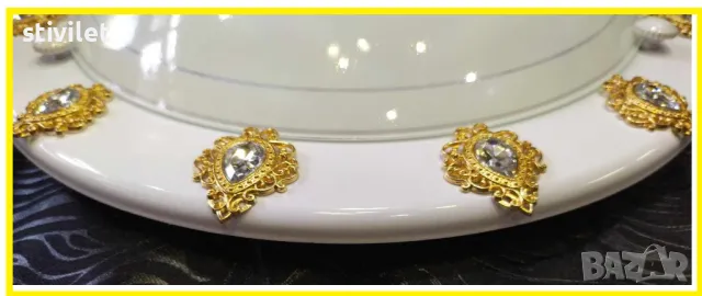 ПЛАФОН ЗЛАТНА КАПКА БЯЛА - НОВО- 3D ЕФЕКТ., снимка 3 - Лампи за таван - 47360237