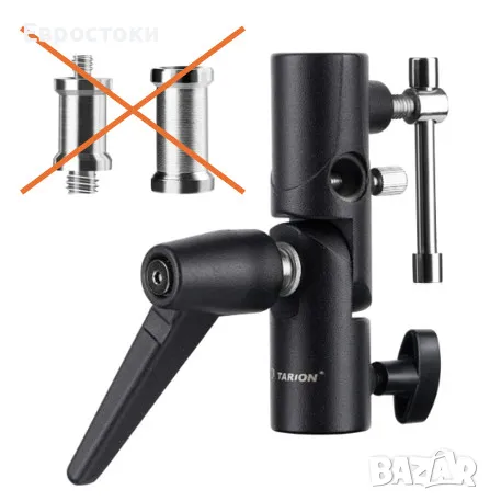 TARION държач за чадър и светкавица за статив, регулируем на 180°, снимка 2 - Чанти, стативи, аксесоари - 47284964