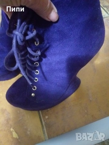 Лилави обувки на платформа 