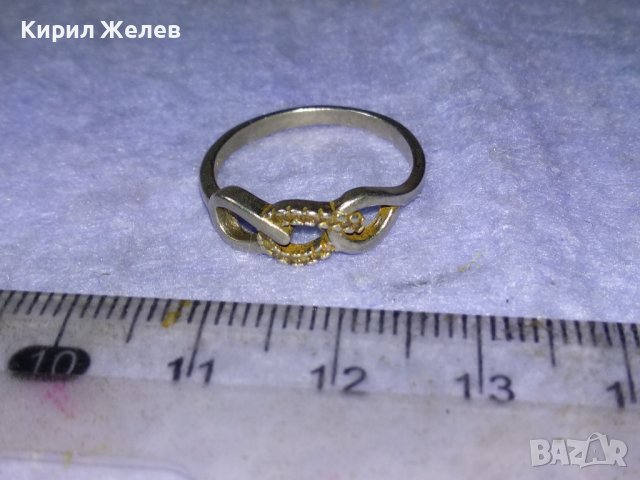 СТИЛЕН АЖУРЕН ВИНТИДЖ АРТ СРЕБЪРЕН СКЪПОЦЕНЕН ПРЪСТЕН СРЕБРО 925 АНГЛИЯ с ФАСЕТ ЦИРКОНЧЕТА 40163, снимка 3 - Пръстени - 42794832