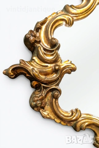 Винтидж златно огледало в стил необарок, снимка 2 - Огледала - 53995362