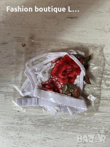 Ново бяло дантелено бюстие с лента и бродирано цвете и регулиращи се презрамки S , M , L , XL размер, снимка 6 - Бельо - 52197026