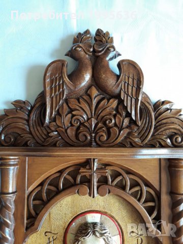 Дърворезба- домашен иконостас с резбован релеф на Исус Христос, снимка 5 - Други - 29190441