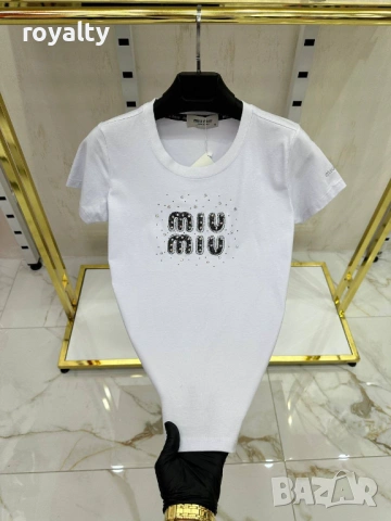 Miu Miu Нови Дамски Тениски Два Цвята Миу Миу , снимка 2 - Тениски - 53296249