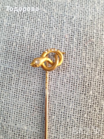 Старинно бижу - игла с форма на змия в  кутия., снимка 6 - Антикварни и старинни предмети - 42142348