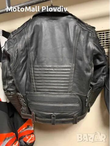 Кожено чопърско яке Motomall 2022 мото чопър естествена кожа яке мотор, снимка 2 - Аксесоари и консумативи - 49245635