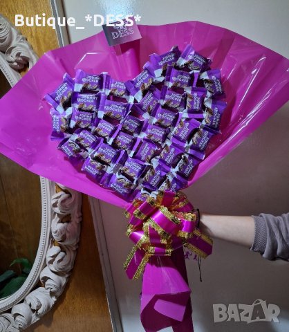 ‼️ЗАПОВЯДАЙТЕ🎀 Шоколадов,ръчно
изработен,букет- сърце"MY
LOVE"💝, снимка 3 - Подаръци за жени - 44281150