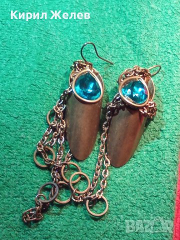 КРАСИВИ ЗЛАТИСТИ МЕСИНГОВИ ВИНТИДЖ ОБЕЦИ РЪЧНА АРТ ИЗРАБОТКА с ФАСЕТ КРИСТАЛИ 4186, снимка 2 - Обеци - 36524959