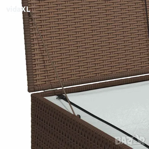 vidaXL Градински сандък, кафяв, 150x100x100 cм, полиратан, снимка 8 - Ракли - 56147640