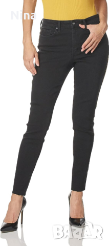 Черни тесни джинси с леопардов принт (Slim Fit), снимка 4 - Дънки - 44926194