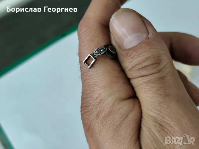 Сребърна гривна с кралски седеф, снимка 6 - Гривни - 52838776