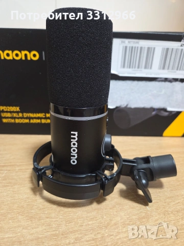 Чисто нов Динамичен професионален микрофон Maono PD200X , снимка 2 - Микрофони - 53928607