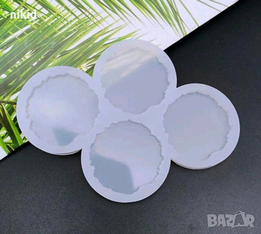 4 Асимитричен кръг кръга кръгове кръгчета силиконов молд форма смола фондан декор, снимка 2 - Форми - 51123254