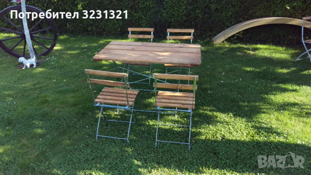 6+1 сгъваеми столове и маси, снимка 3 - Градински мебели, декорация  - 44395663