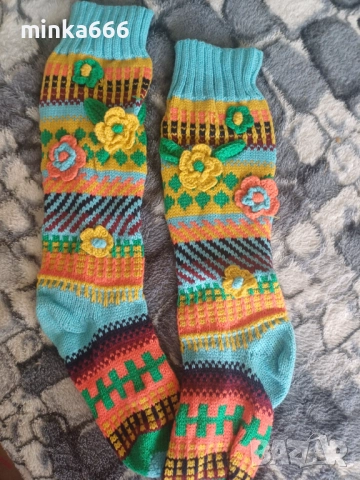 Дамски чорапи.Ръчно плетиво, снимка 4 - Дамски чорапи - 52545779