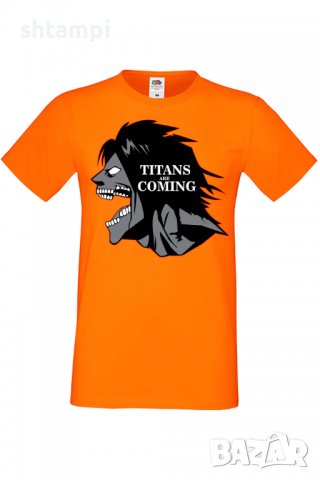 Дамска тениска Attack on Titan titans are comings,Анимация,игра,Празник,Повод., снимка 9 - Тениски - 37939089