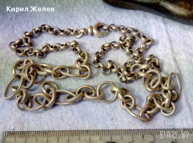 Старинен ВНУШИТЕЛЕН СРЕБЪРЕН ЛАНЕЦ СРЕБРО 925 МАЙСТОРСКА РЪЧНА РЕТРО ИЗРАБОТКА 50115, снимка 7 - Антикварни и старинни предмети - 49274678