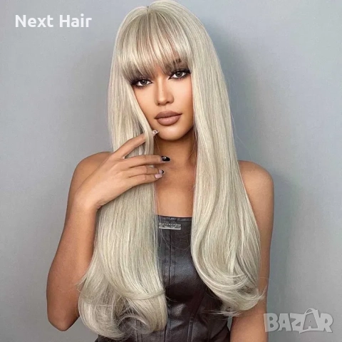 Перлено руса перука с бретон, снимка 2 - Аксесоари за коса - 52896253