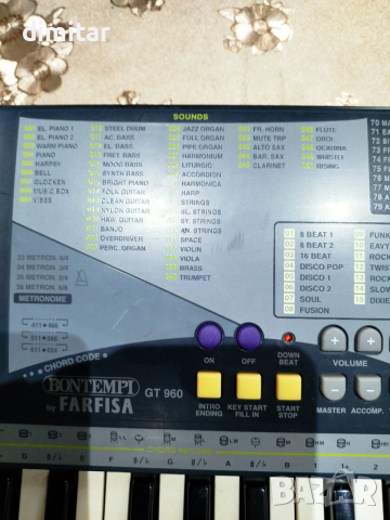 Синтезатор BONTEMPI by FARFISA  GT 960, снимка 4 - Синтезатори - 54276580