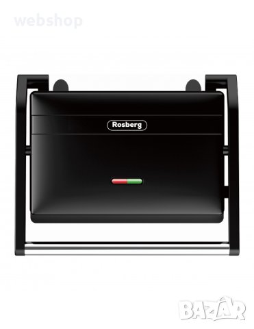 Сандвич Тостер/Панини Rosberg , 1300W, Незалепващи плочи, Черен, 2 ГОДИНИ ГАРАНЦИЯ, снимка 1