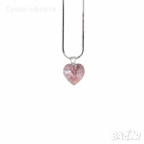 Колие с кристал Сърце, снимка 5 - Колиета, медальони, синджири - 48629269