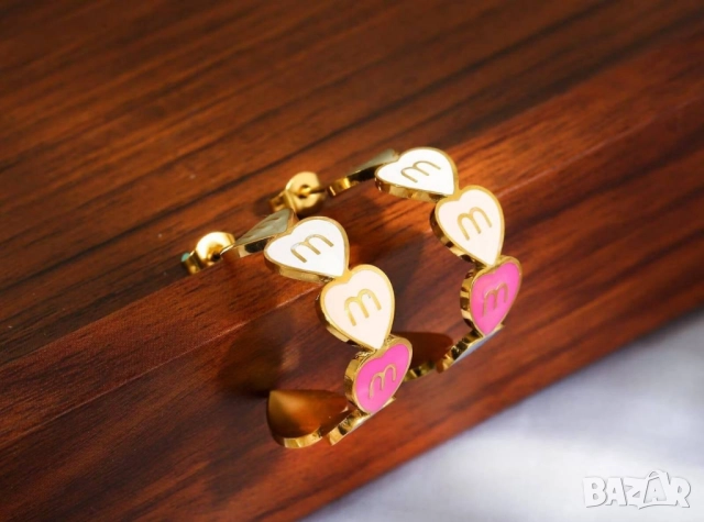 обеци от висококачествена медицинска стомана miu miu, снимка 10 - Обеци - 52093063