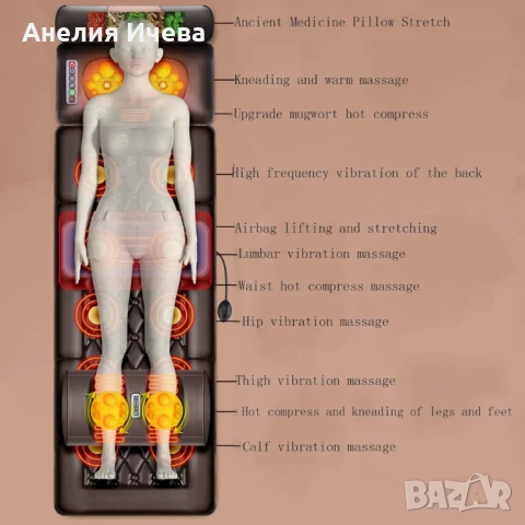 Масажен матрак с вибрационно отопление и масаж на краката , снимка 11 - Матраци - 50939582