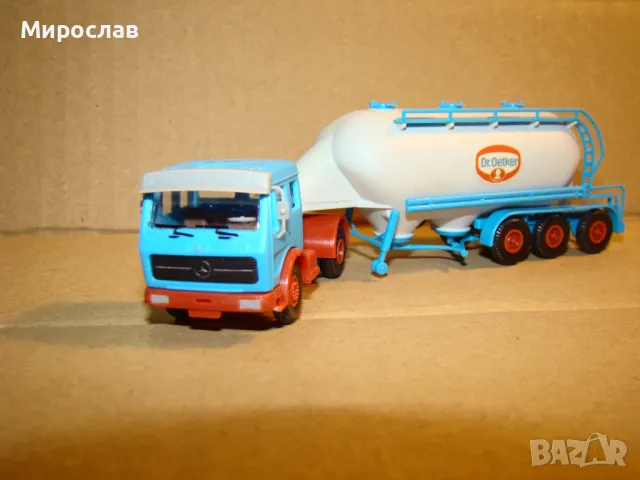KIBRI 1:87 H0 MERCEDES ТИР КАМИОН ИГРАЧКА МОДЕЛ ЦИСТЕРНА, снимка 2 - Колекции - 48269496