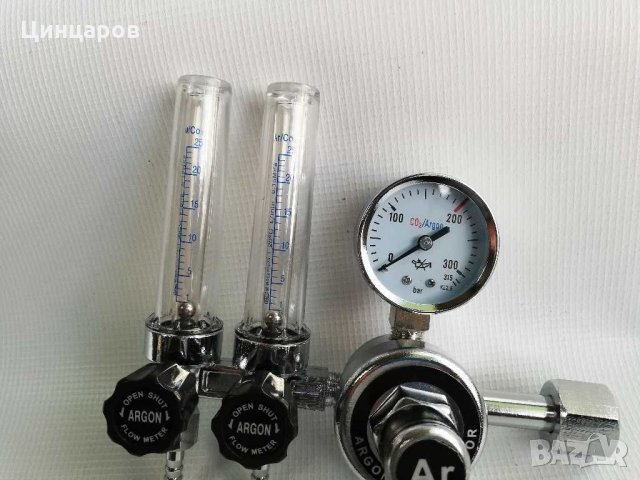 Ред.вентил за CO2/Аргон (коргон,хелий) с ротаметър,flow meter.Двоен изход,за два консуматора, снимка 2 - Други машини и части - 31663717