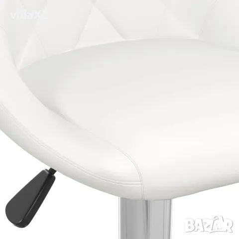 vidaXL Бар табуретки, 2 бр, бели, изкуствена кожа, снимка 7 - Столове - 56147148