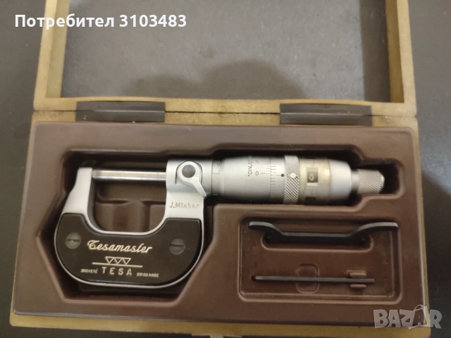 Микрометър TESA 0-25мм с точност 0.001мм , снимка 2 - Стругове - 55302076