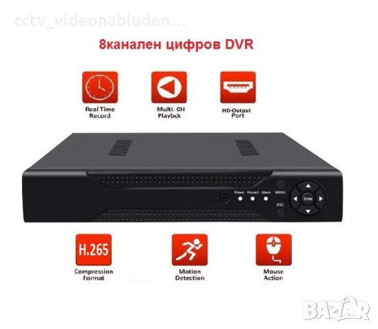 DVR 8канален AHD, TVI, CVI, IP и аналогов цифров видеорекордер, снимка 1 - HD камери - 42832393