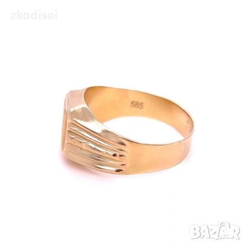 Златен мъжки пръстен 2,92гр. размер:63 14кр. проба:585 модел:38180-1, снимка 2 - Пръстени - 53981359