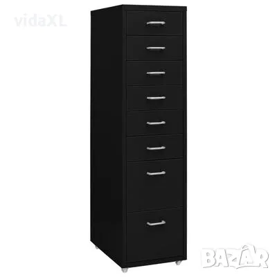 vidaXL Мобилен офис шкаф, черен, 28x41x109 см, метал(SKU:335922), снимка 1 - Шкафове - 48851005