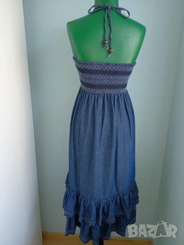 Дънкова рокля с ластик стандартен размер, снимка 6 - Рокли - 37081570