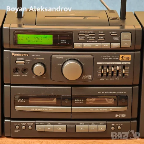 Култов радиокасетофон Panasonic RX-DT690 – Portable Stereo Component CD System, снимка 3 - Радиокасетофони, транзистори - 55871619