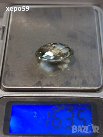 Прекрасен натурален 16 каратов двустранно фасетиран аквамарин с морско зелен оттенък/диамант,рубин/, снимка 12 - Други - 52470456