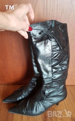 Красиви и елегантни ботушки от естествена кожа, номер 38, снимка 2 - Дамски ботуши - 34535397